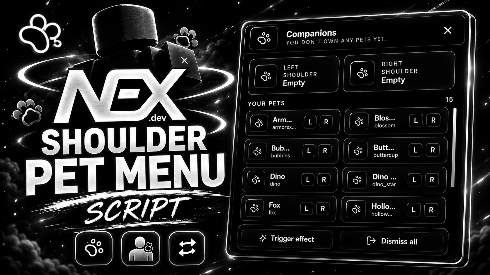 Shoulder Pet Menu