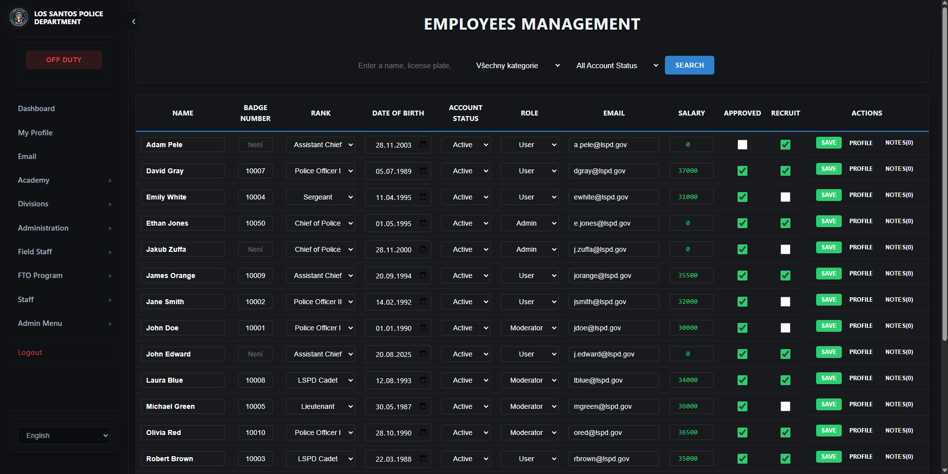 Emergency Services Management System