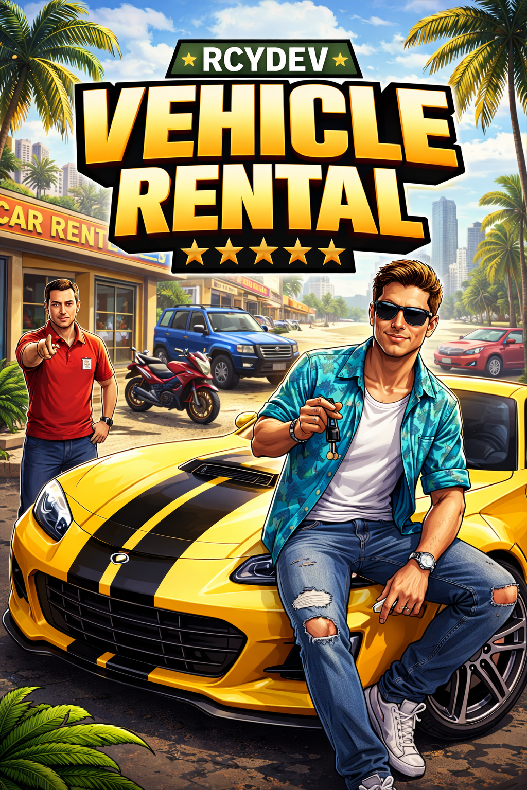 [ESX / QBCore] Vehicle Rental System | ESX & QBCore
