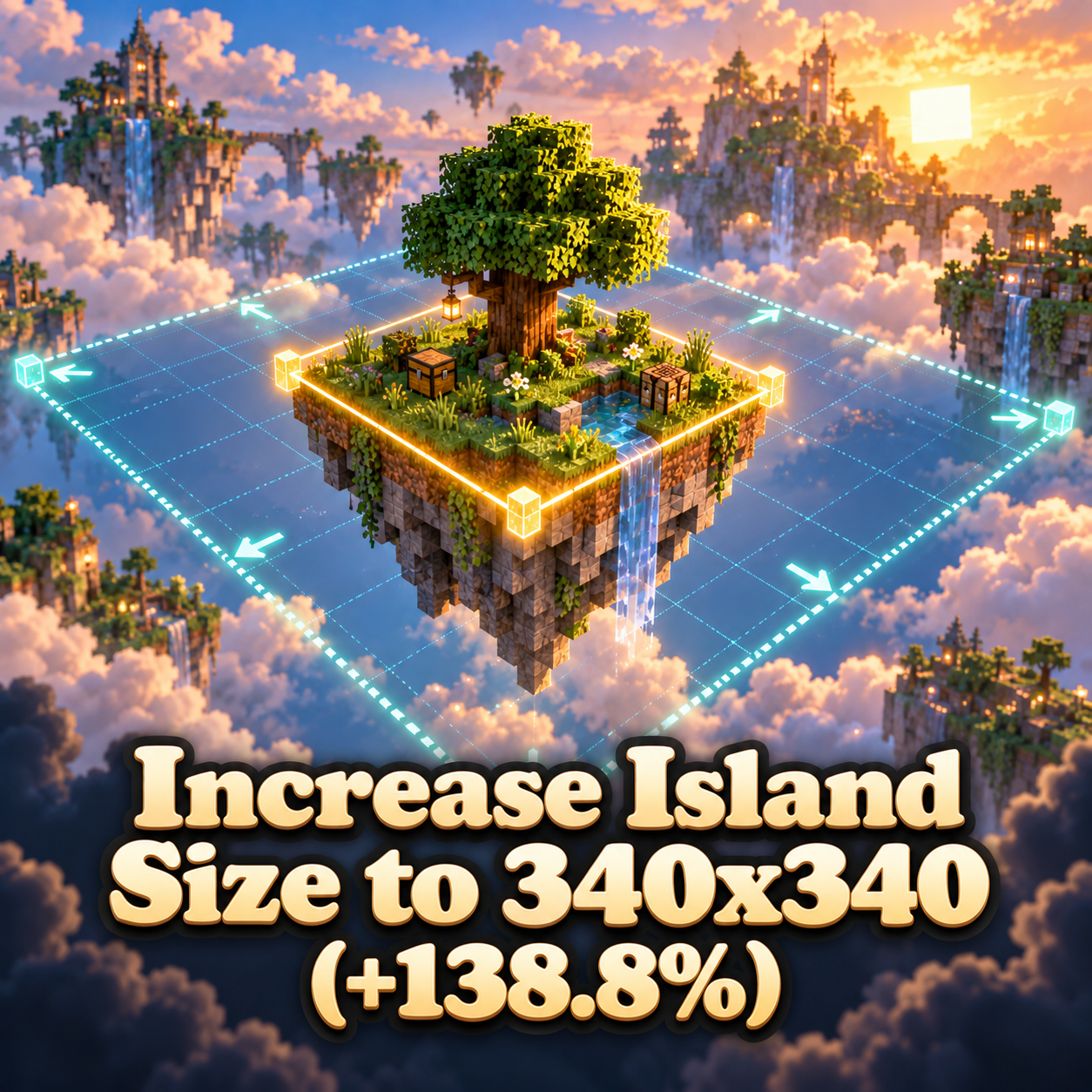 Increase Island Size to 340x340 (+138.8%)