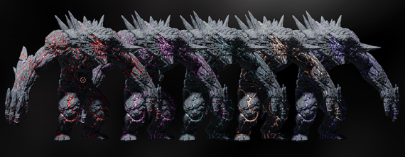 Elemental Golem - 5 Color Variations