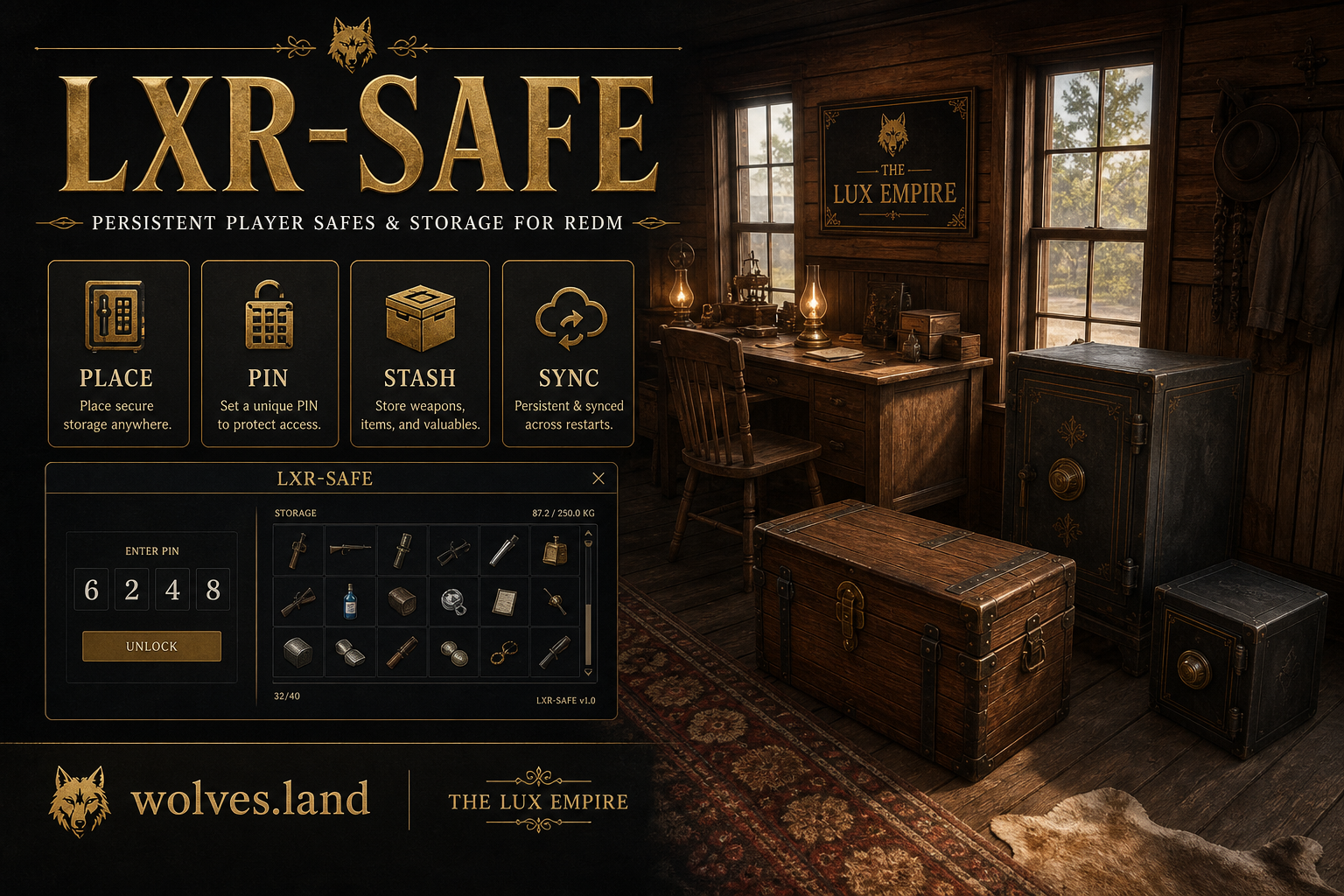 LXR-Safe — Persistent Synced Safes for RedM
