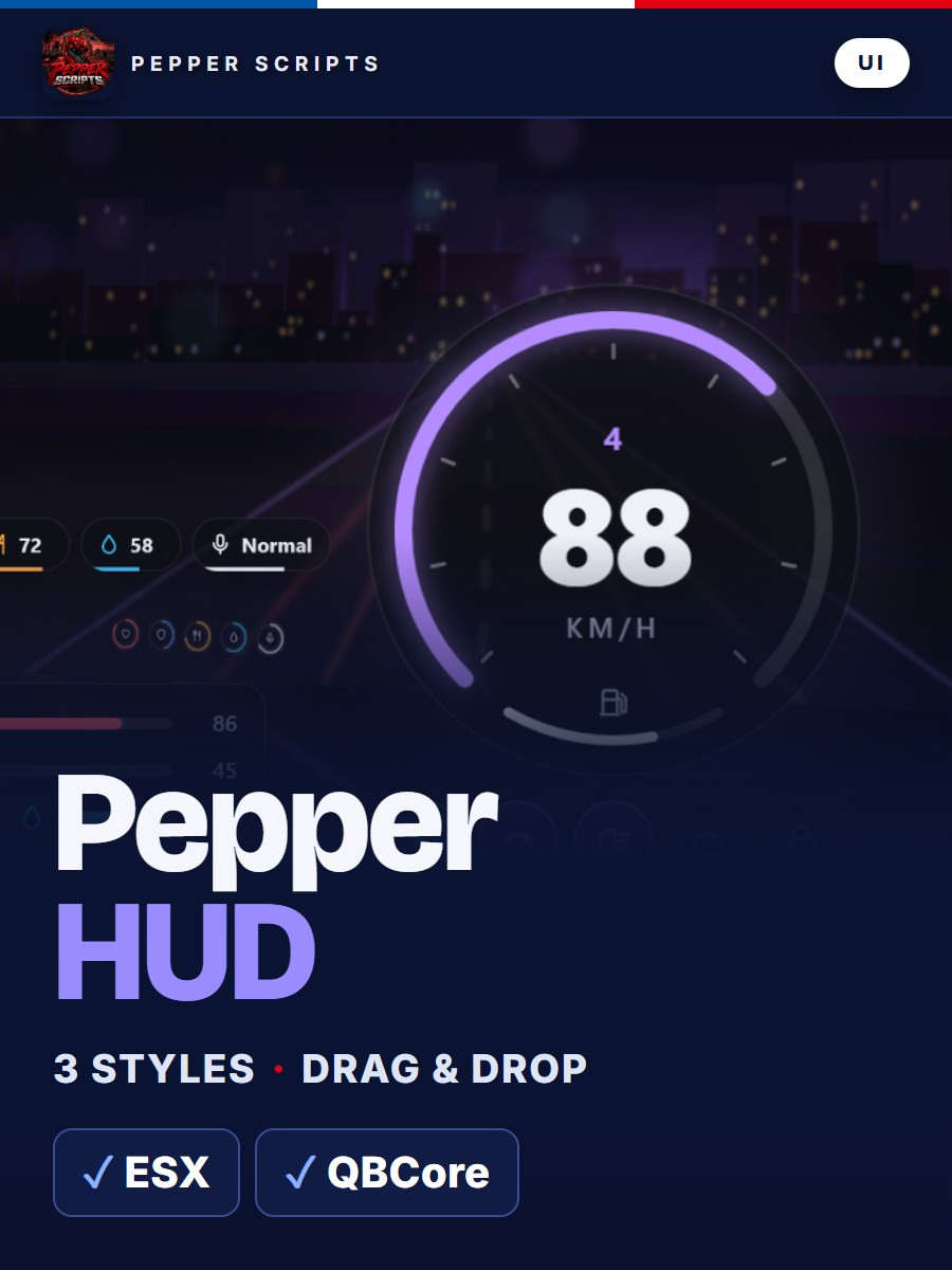 Pepper HUD – FiveM HUD for ESX & QBCore