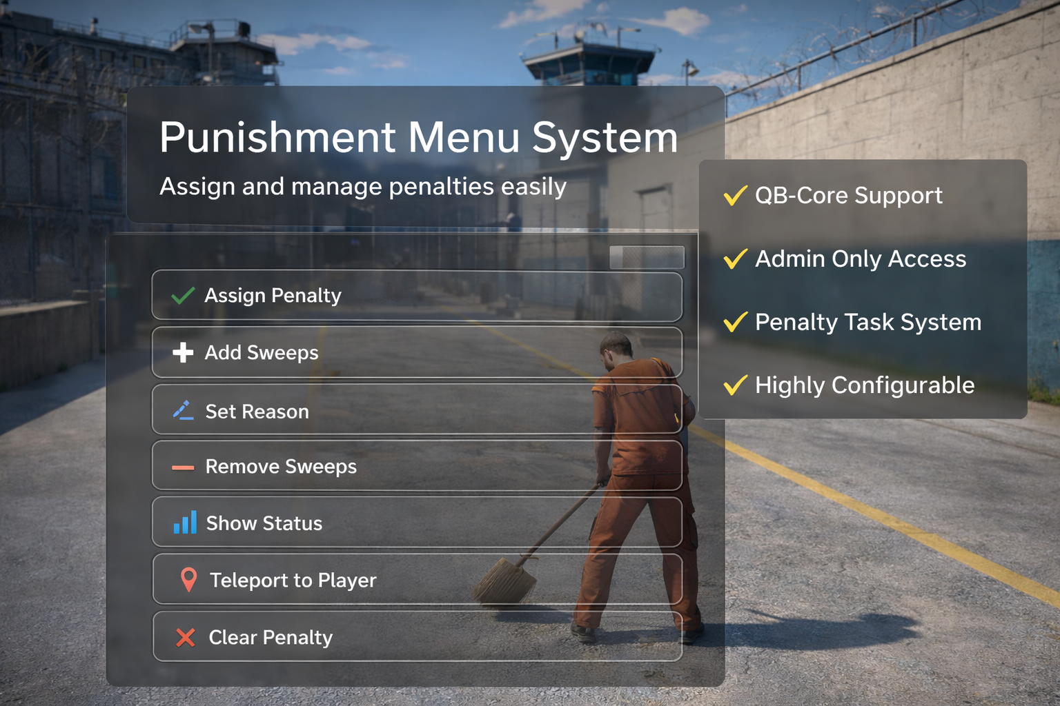 🧹 Staff Penalty & Jail Control System