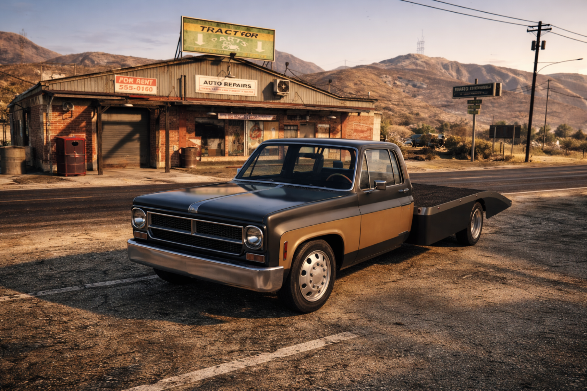 Classic Flatbed Tow Truck