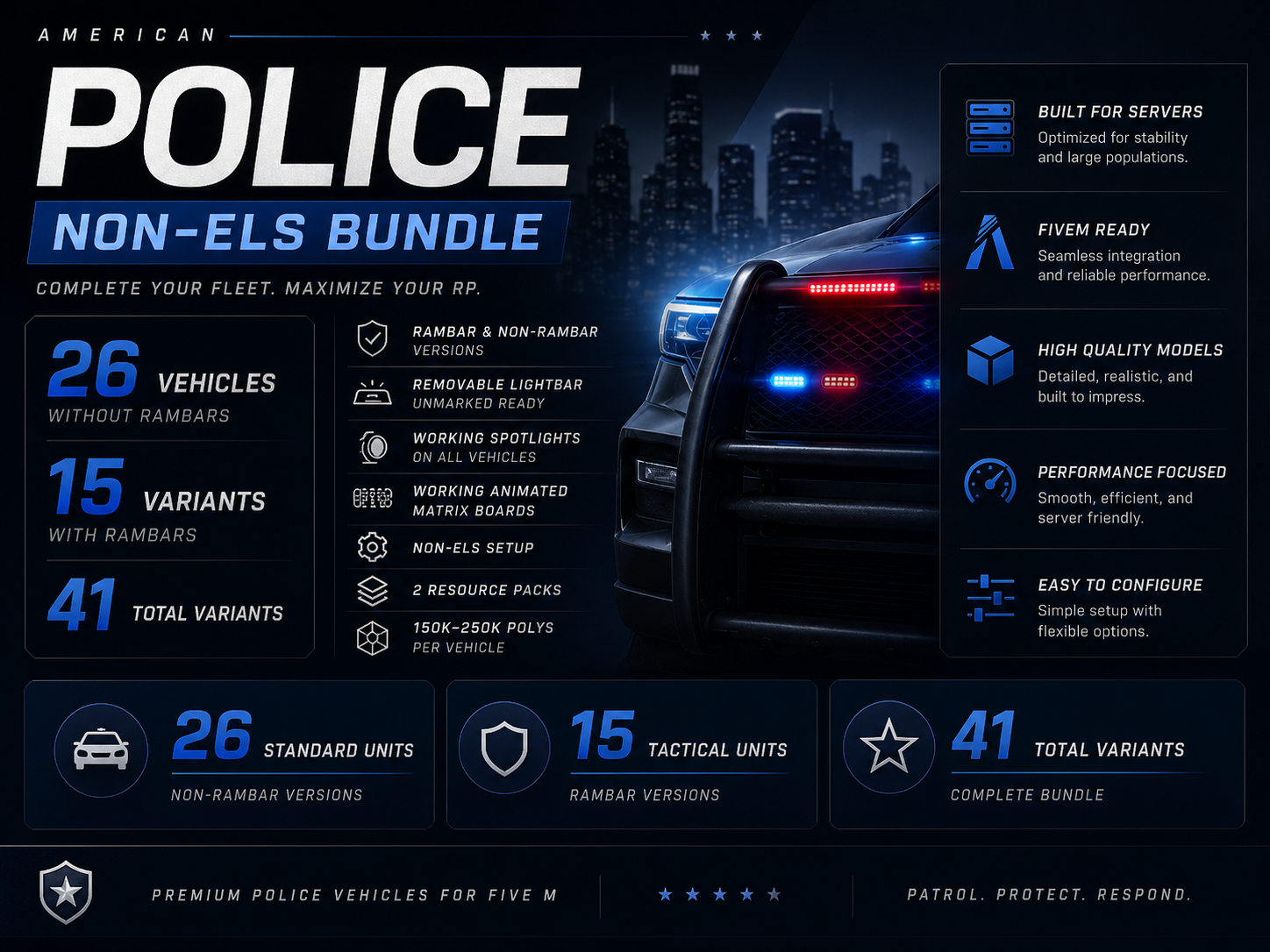 American Police - NON-ELS -  BUNDLE Pack | GXD — FiveM vehicle bundle