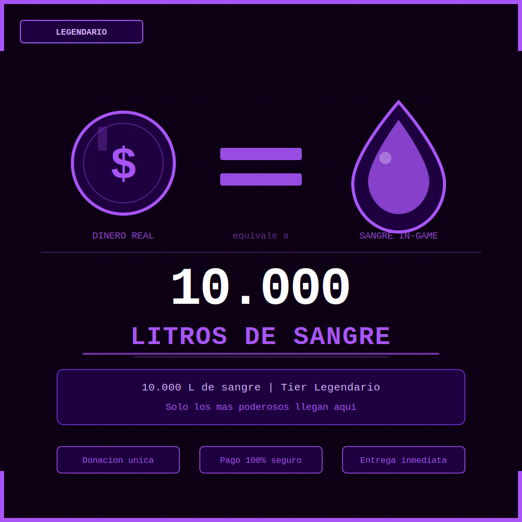 🩸 Transferencia Internacional de Sangre - 10,000 Litros