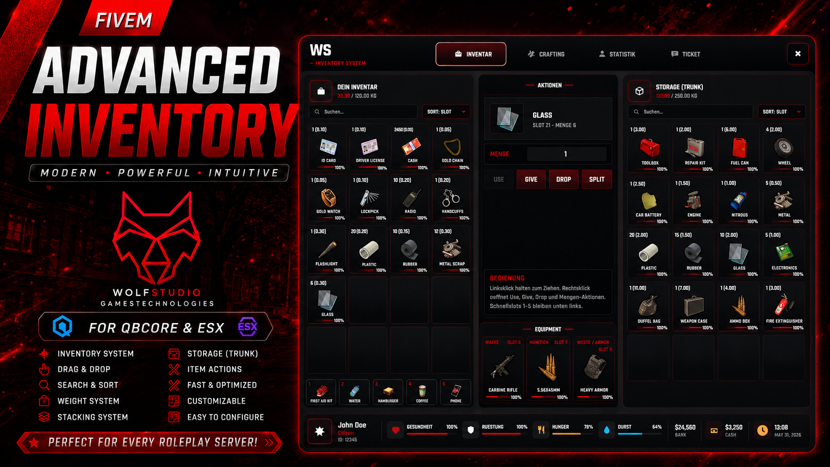[QB|ESX] Advanced Inventory V1