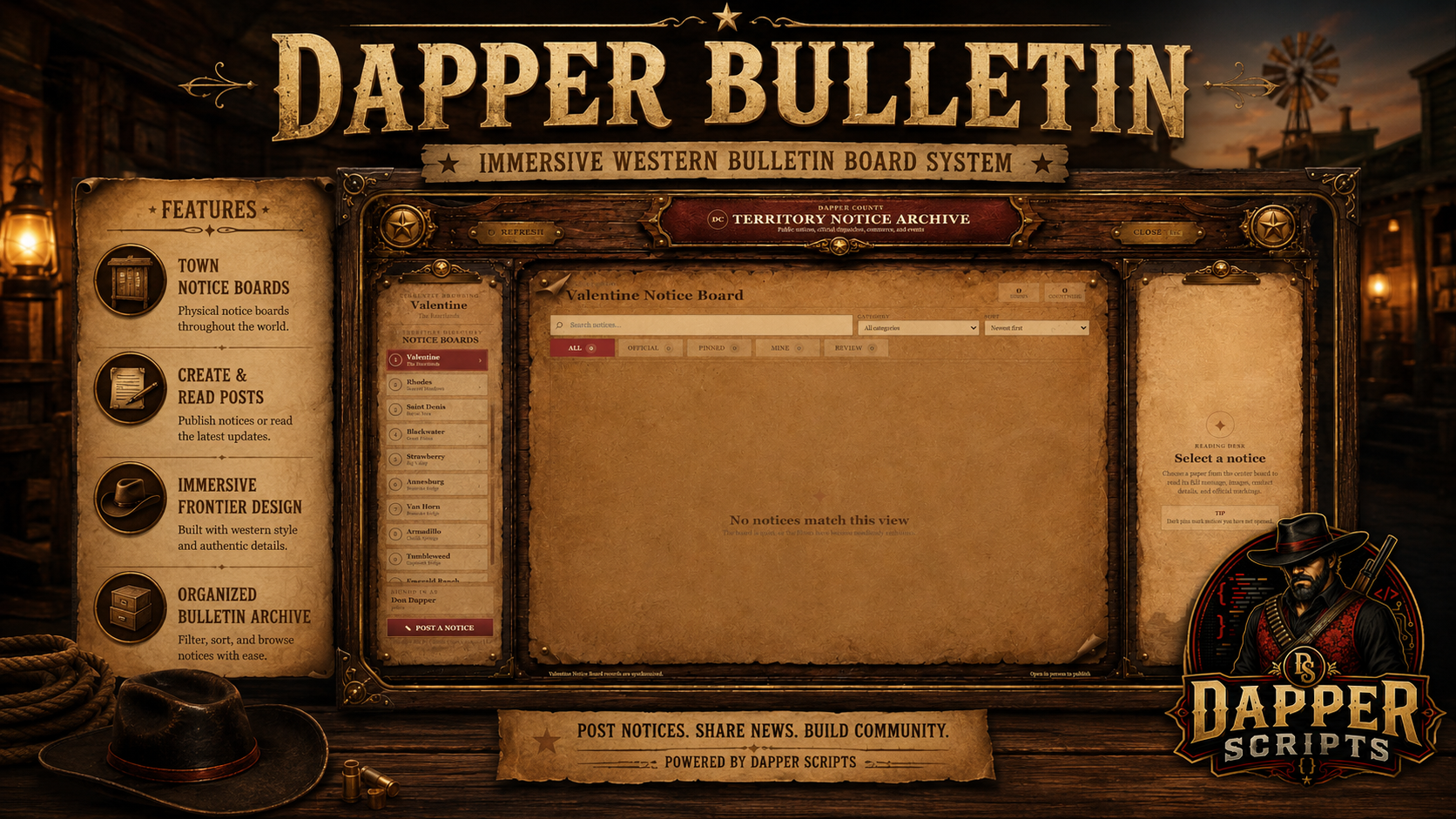 Dapper Bulletin Board