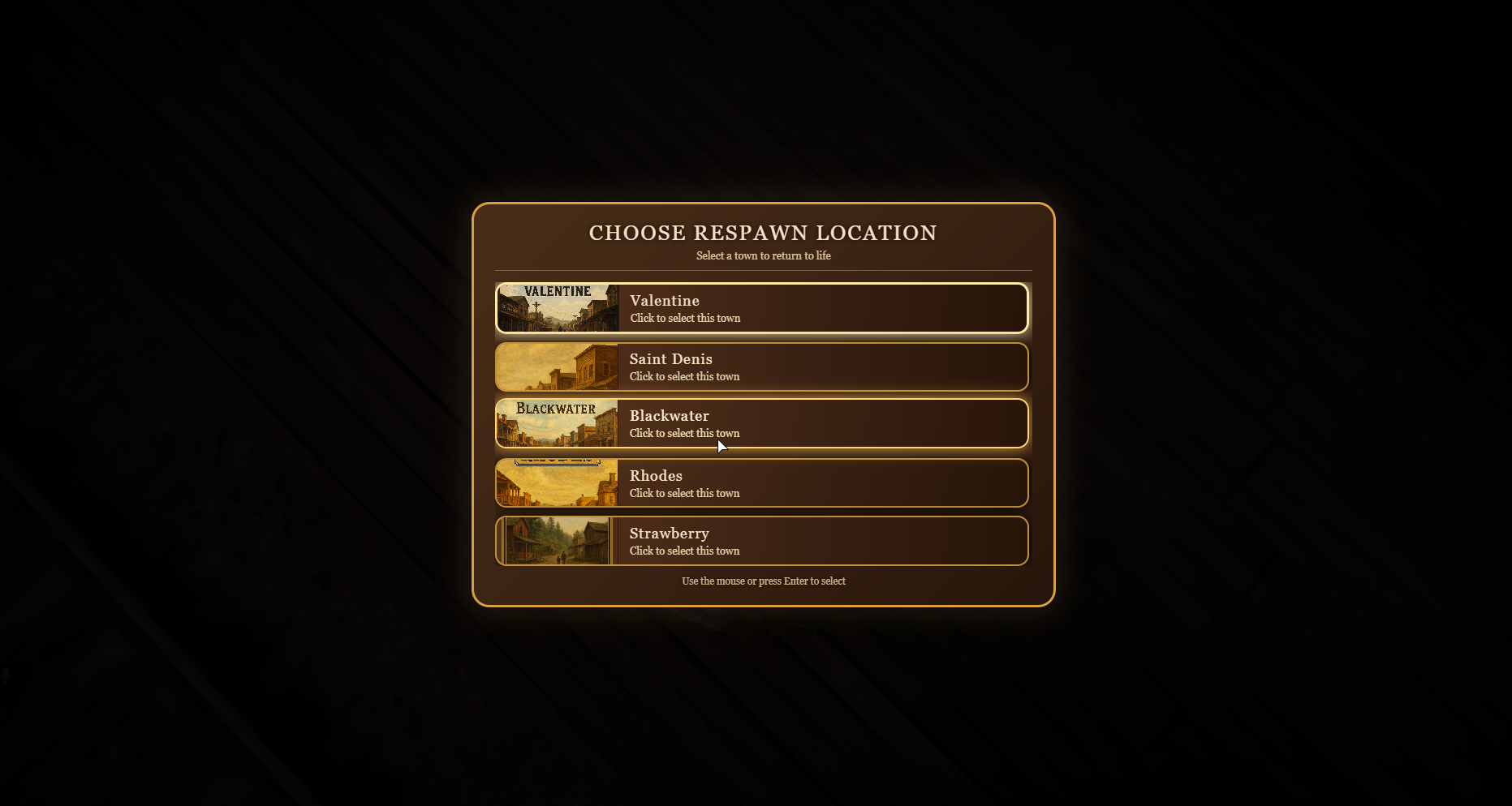 Respawn Selector – Wild West RedM