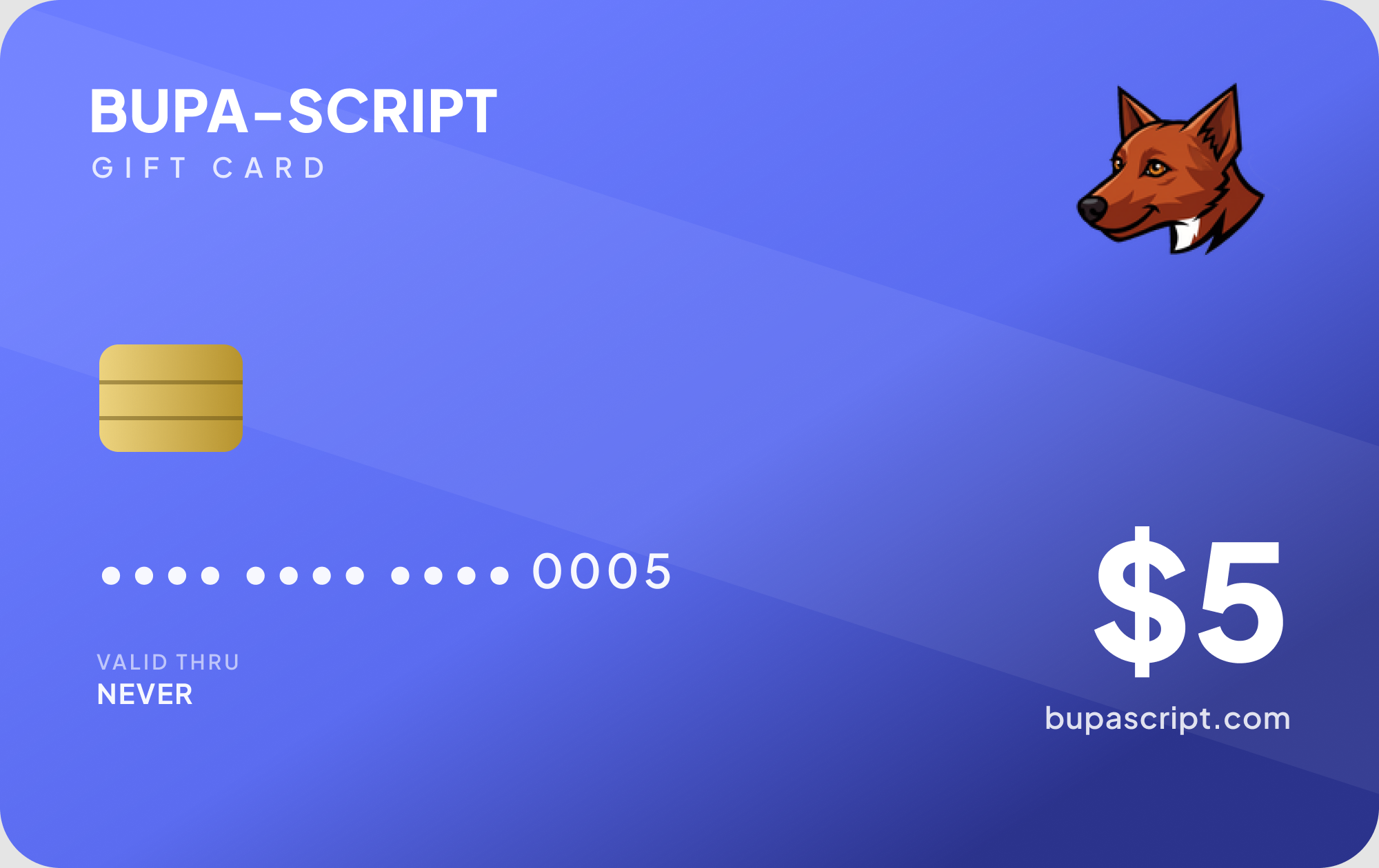 BUPA Gift Card — $5