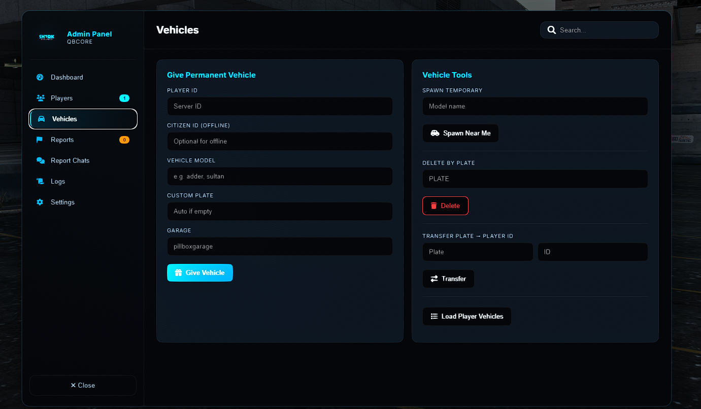 SharkDevelopment-AdminMenu