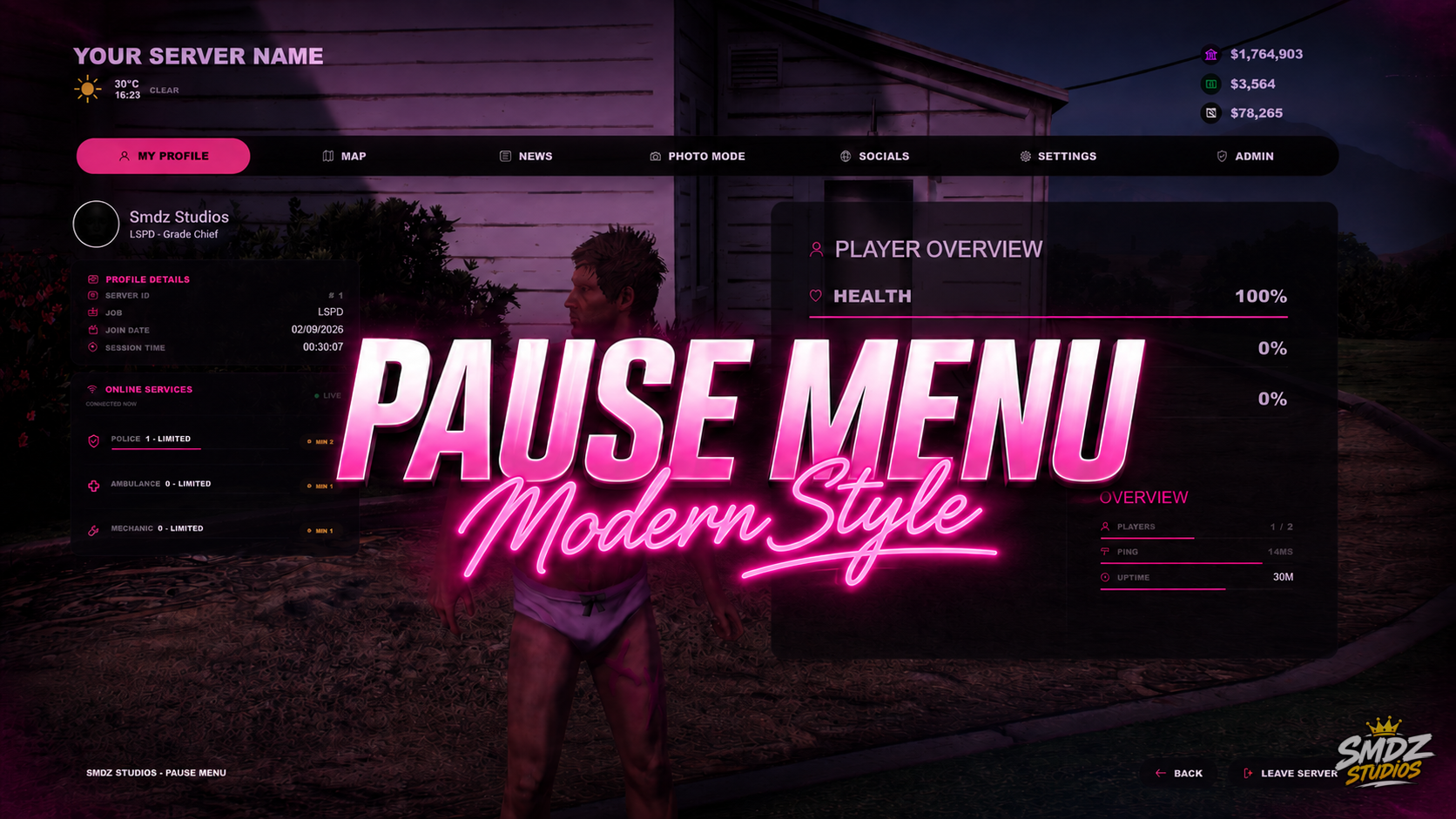 [ESX/QB/QBX] Modern Pause Menu