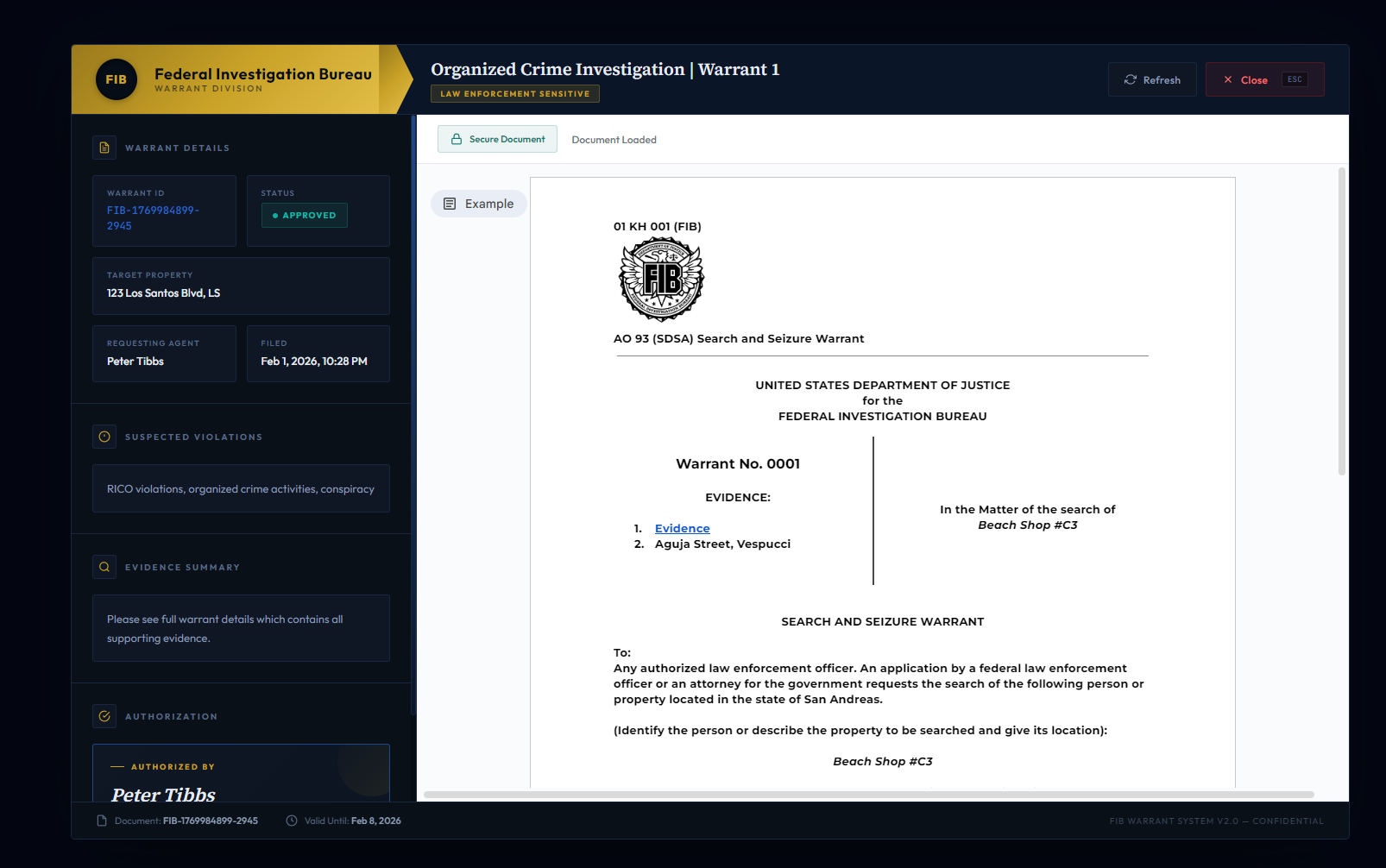 Warrant System v2.1