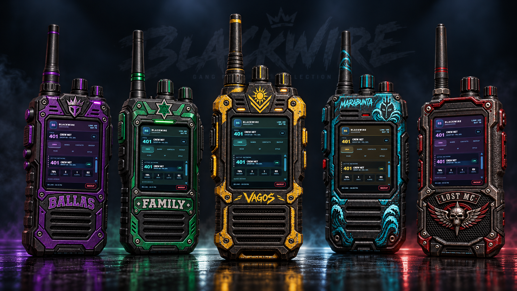 rs-gangradio system, crews, black-market ops, burner, criminal walkie talkie RP