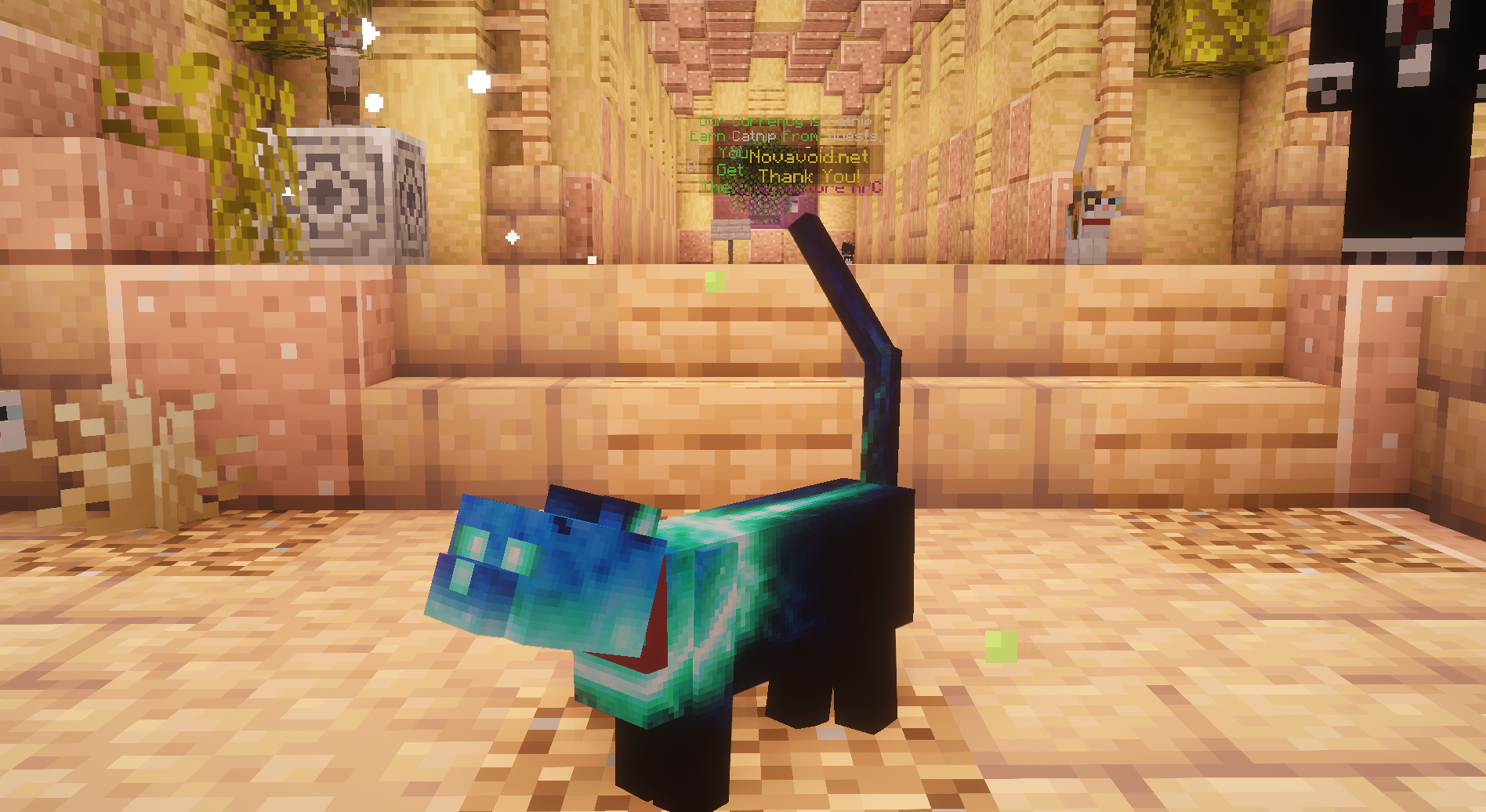 Solar Blue Green Cat — cosmetic Cat Skins item on the NovaVoid Cat Civilization Minecraft server