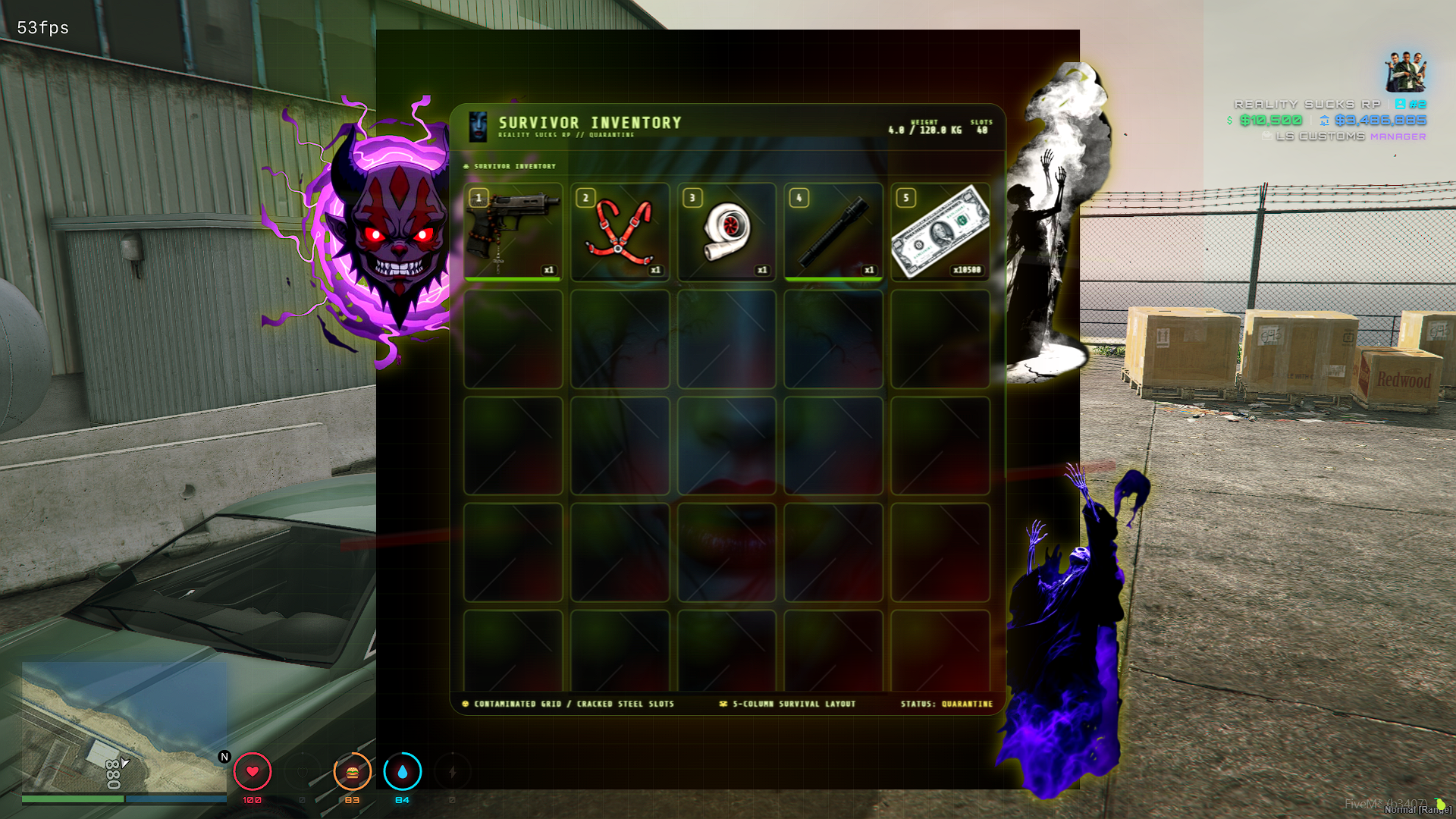 qb-inventory Reworked Zombie Inventory Cash as item