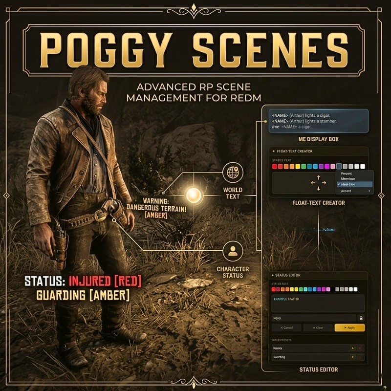 Poggy's Scene | Scene Placer, Status Labels & ME Box (VORP)