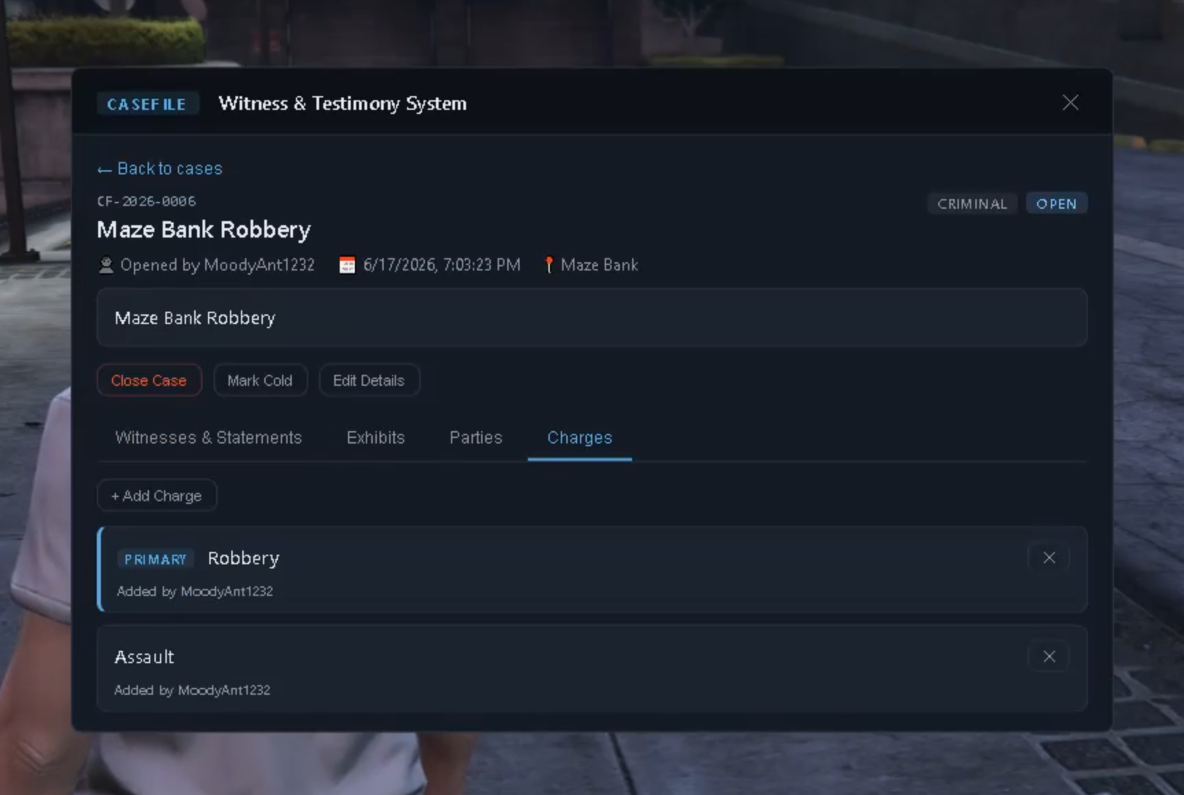CaseFile — Case Management & Testimony System
