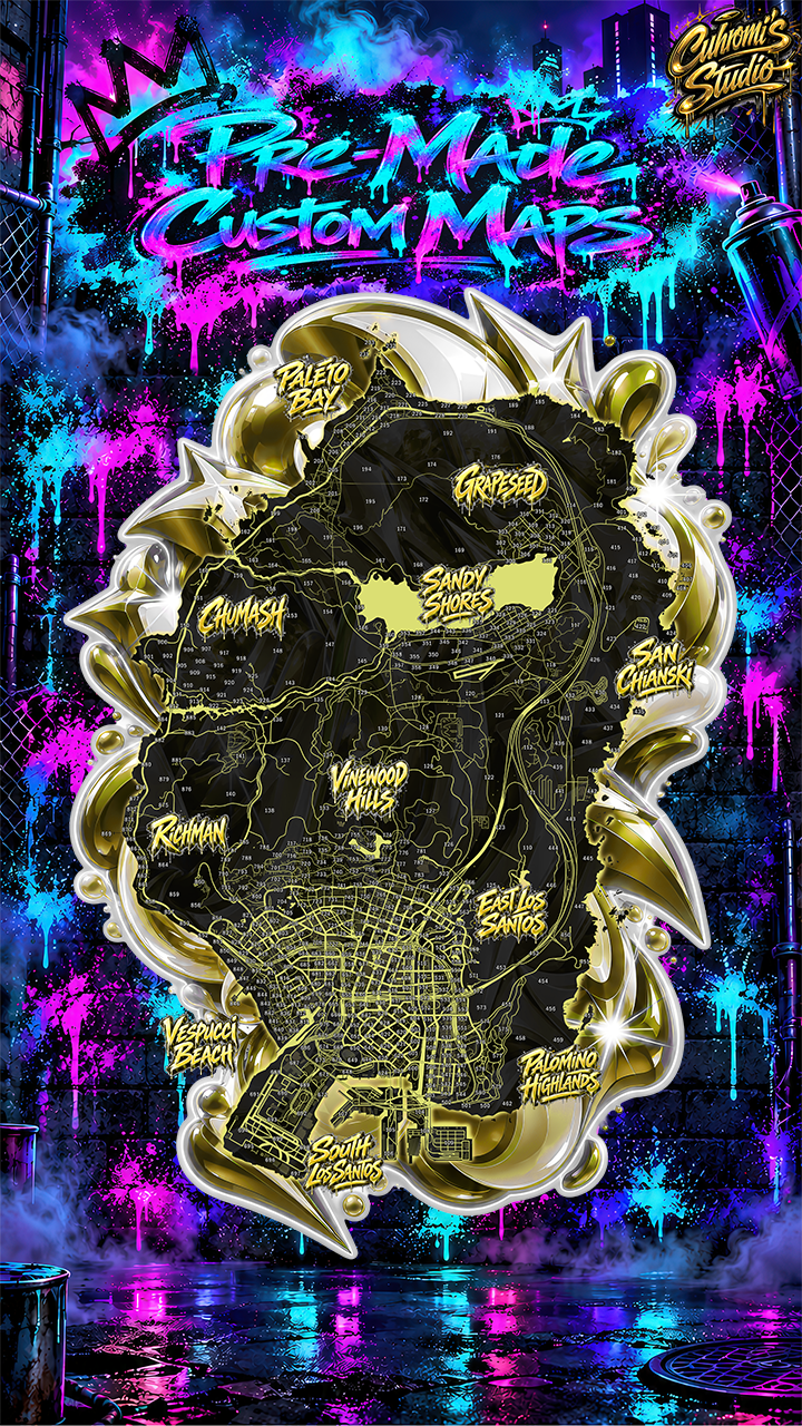 Pre-Made Minimap & Pause Menu Map [Theme 1 - Gold]