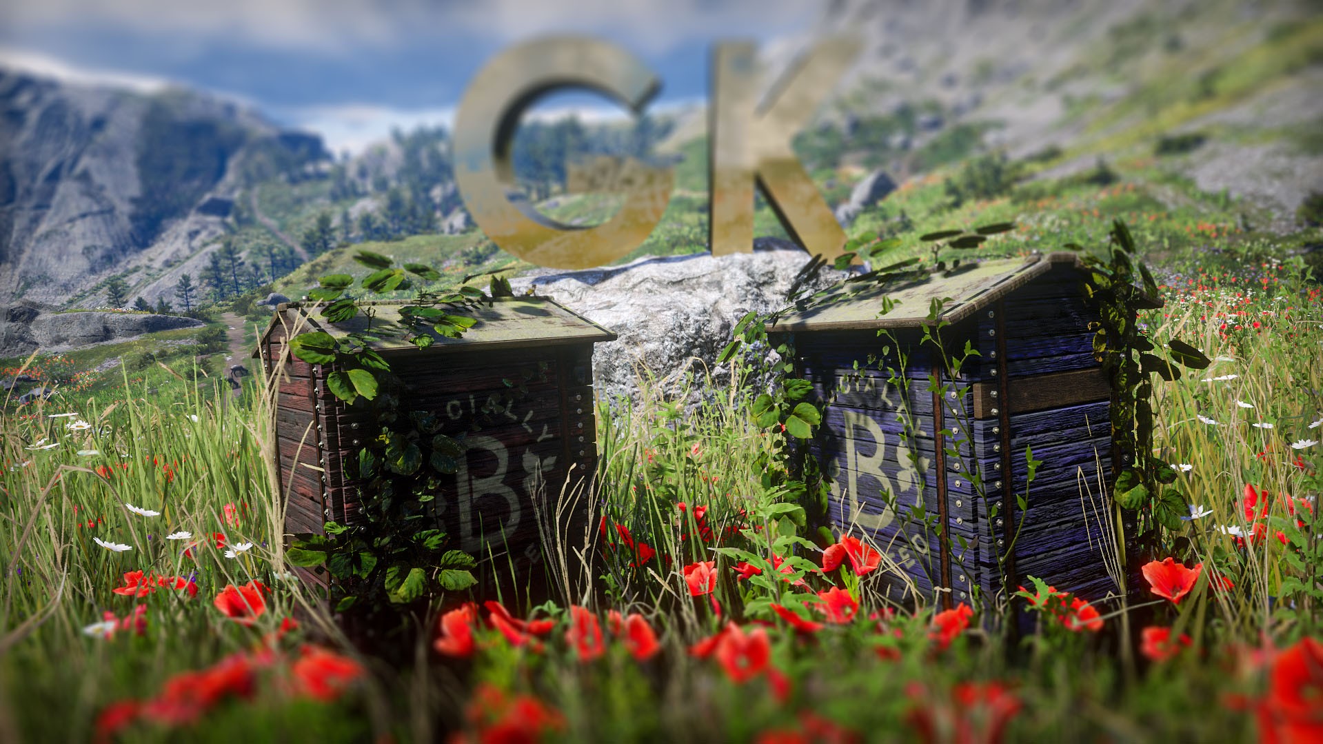 Apiary with bees
