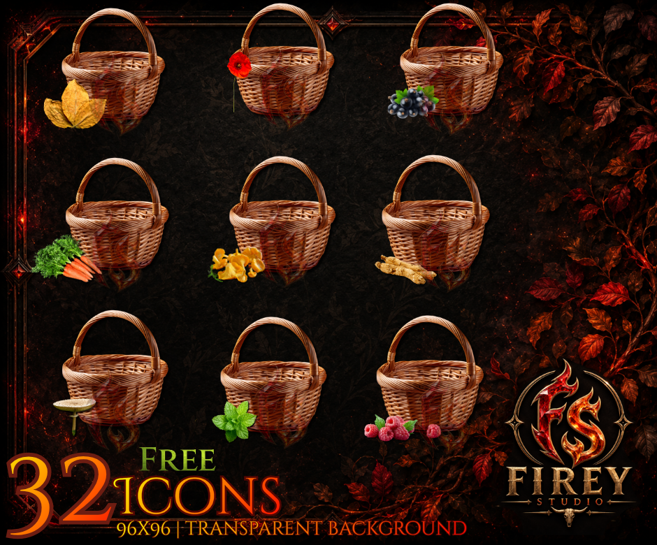 Realistic Herb Baskets