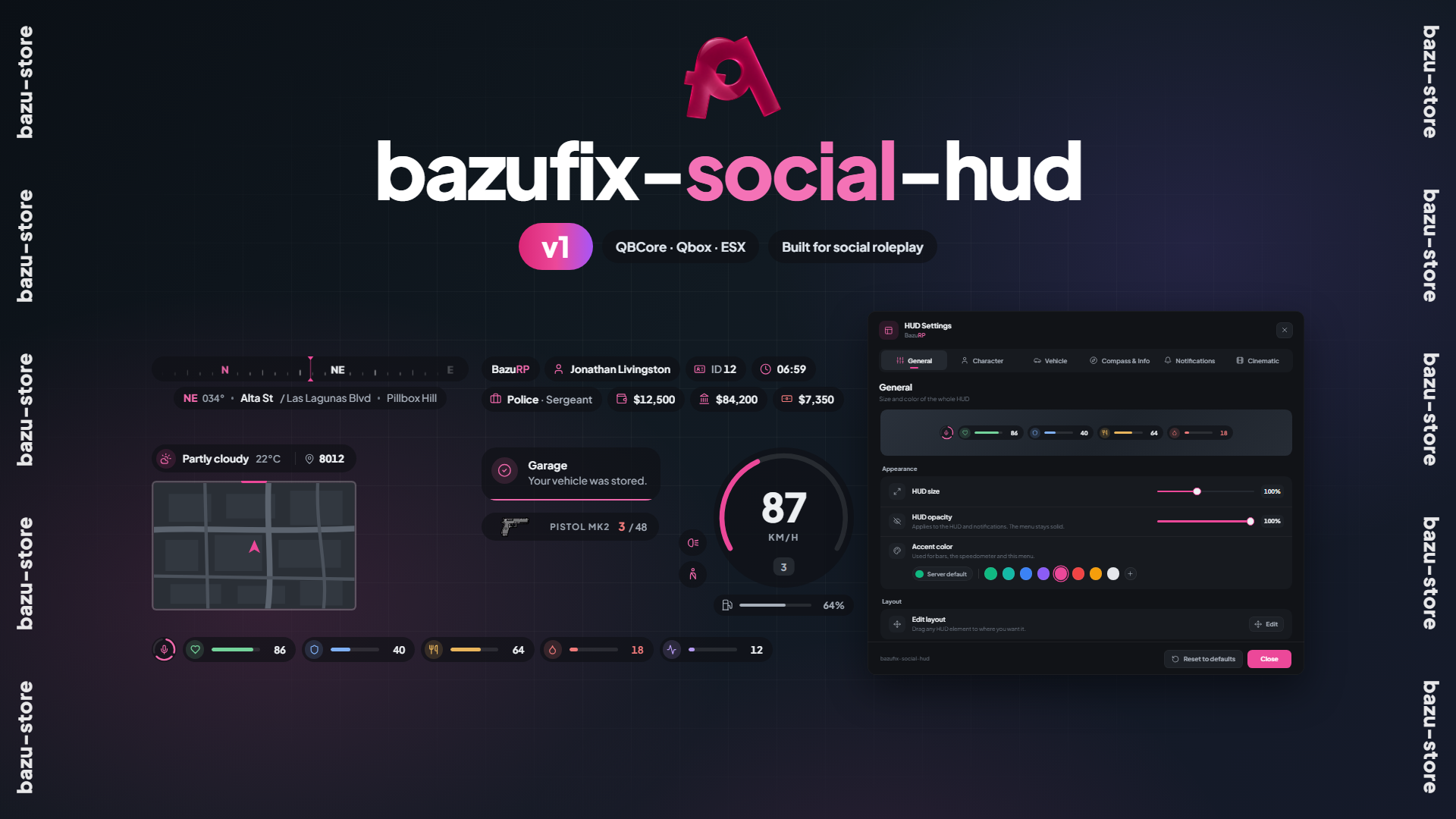 BazuFix Social HUD