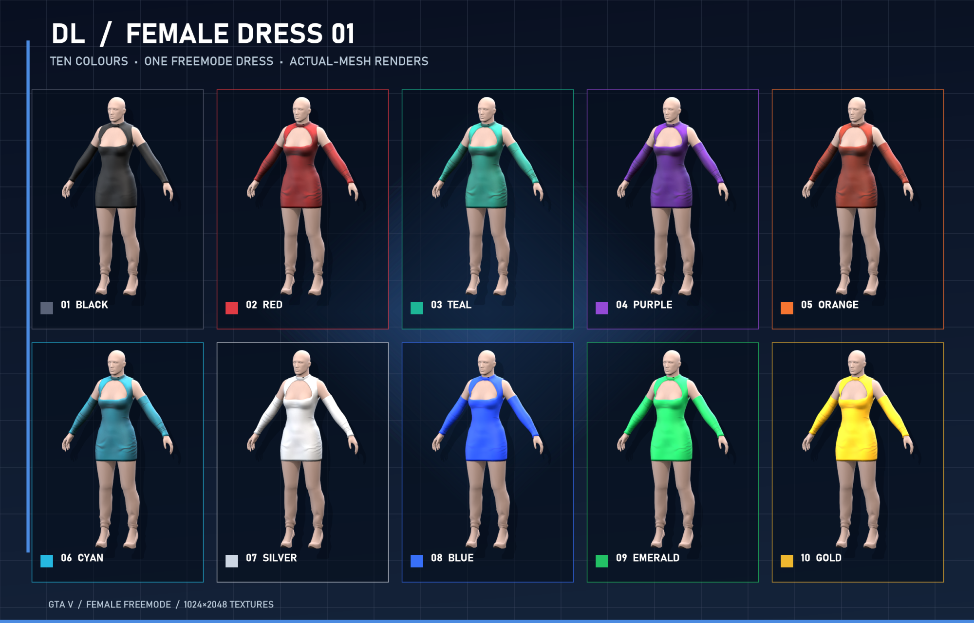 Animated Dress | 10 Color Variants & Breast Physics |