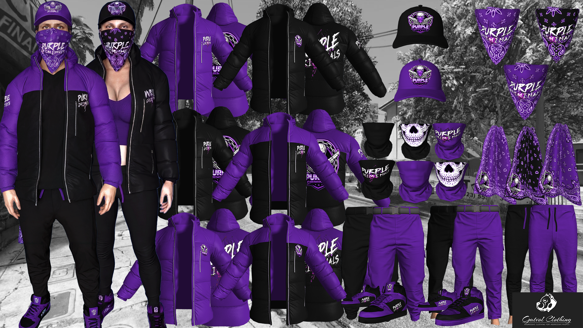Purple Puffer Jackets [Male & Female]