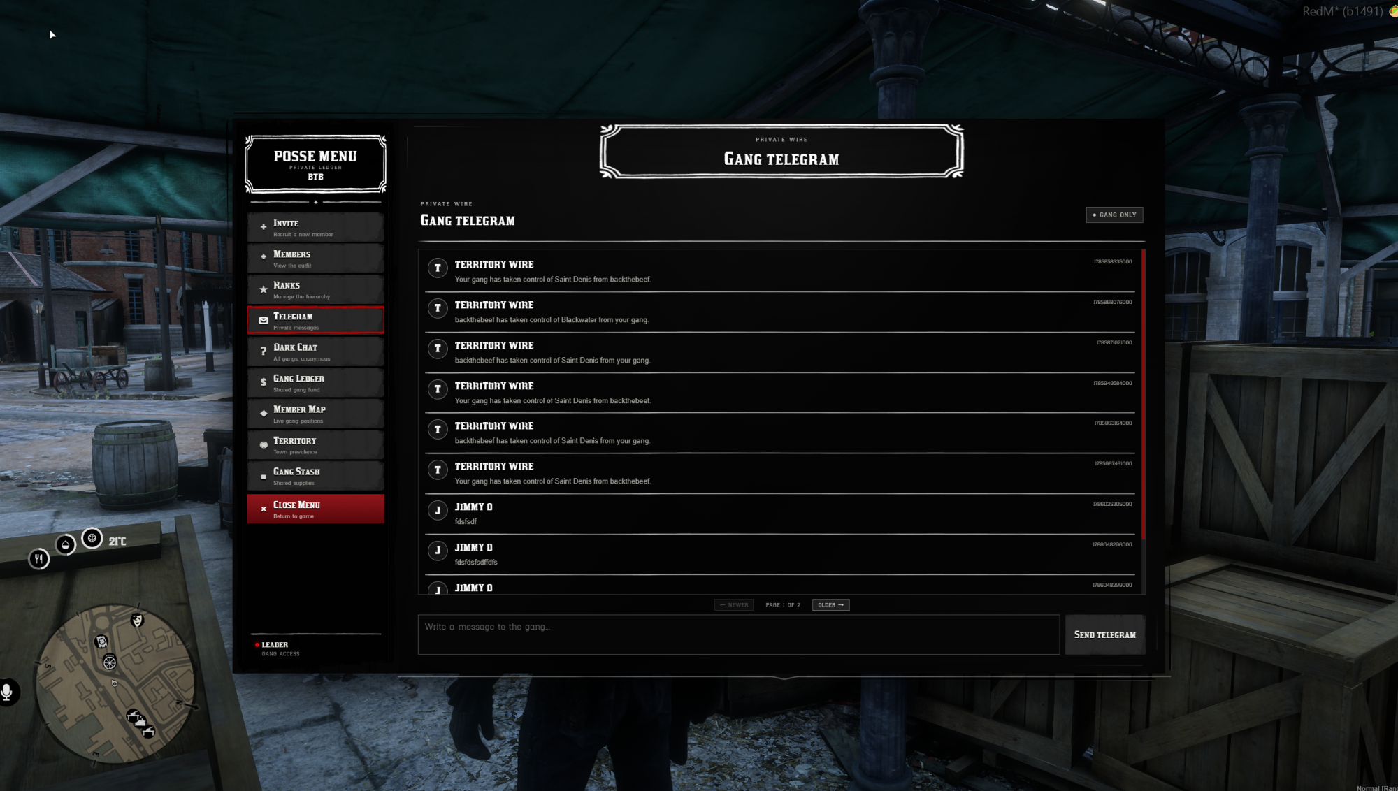 [OPEN]VORP Gang / Possee Menu