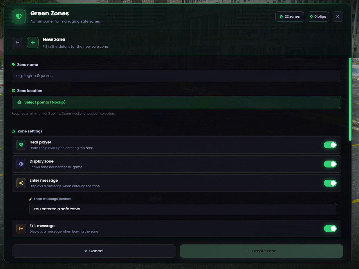Green Zone System Escrowed [ESX, QB, QBOX, STANDALONE]