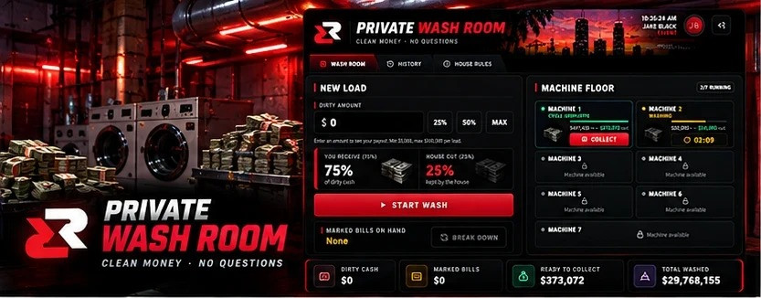Money Wash — Laundering Front for FiveM (Qbox)