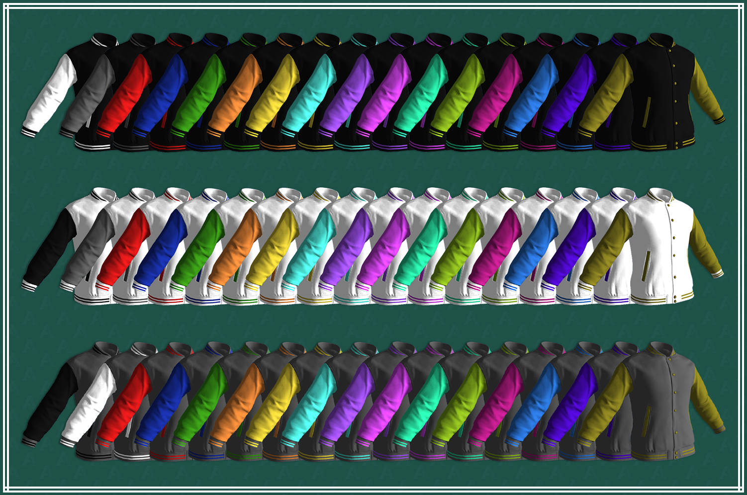 Coloured Varsity Jackets