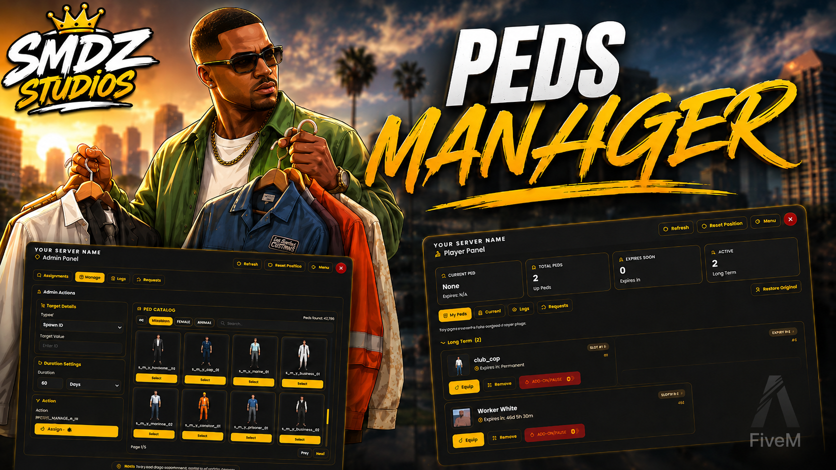 [ESX/QB/QBX] Peds Manager