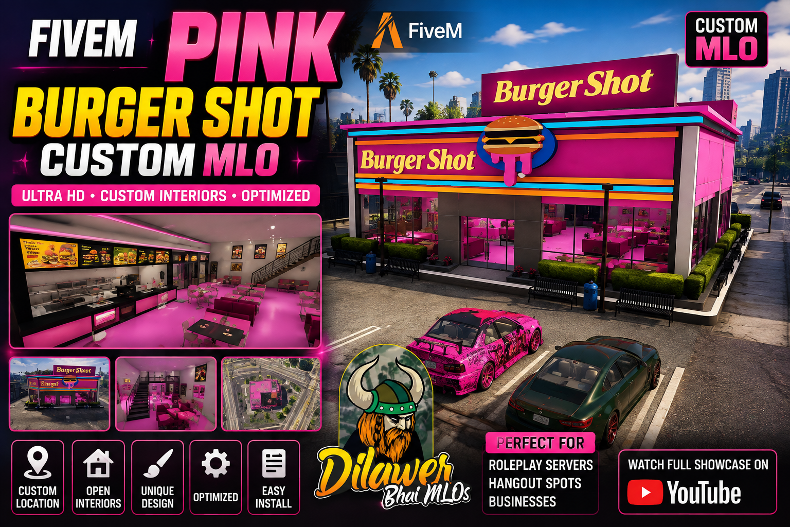 Fivem pink Burger shot custom MLO