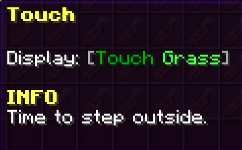 Touch Grass Tag