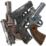 Box of handguns
