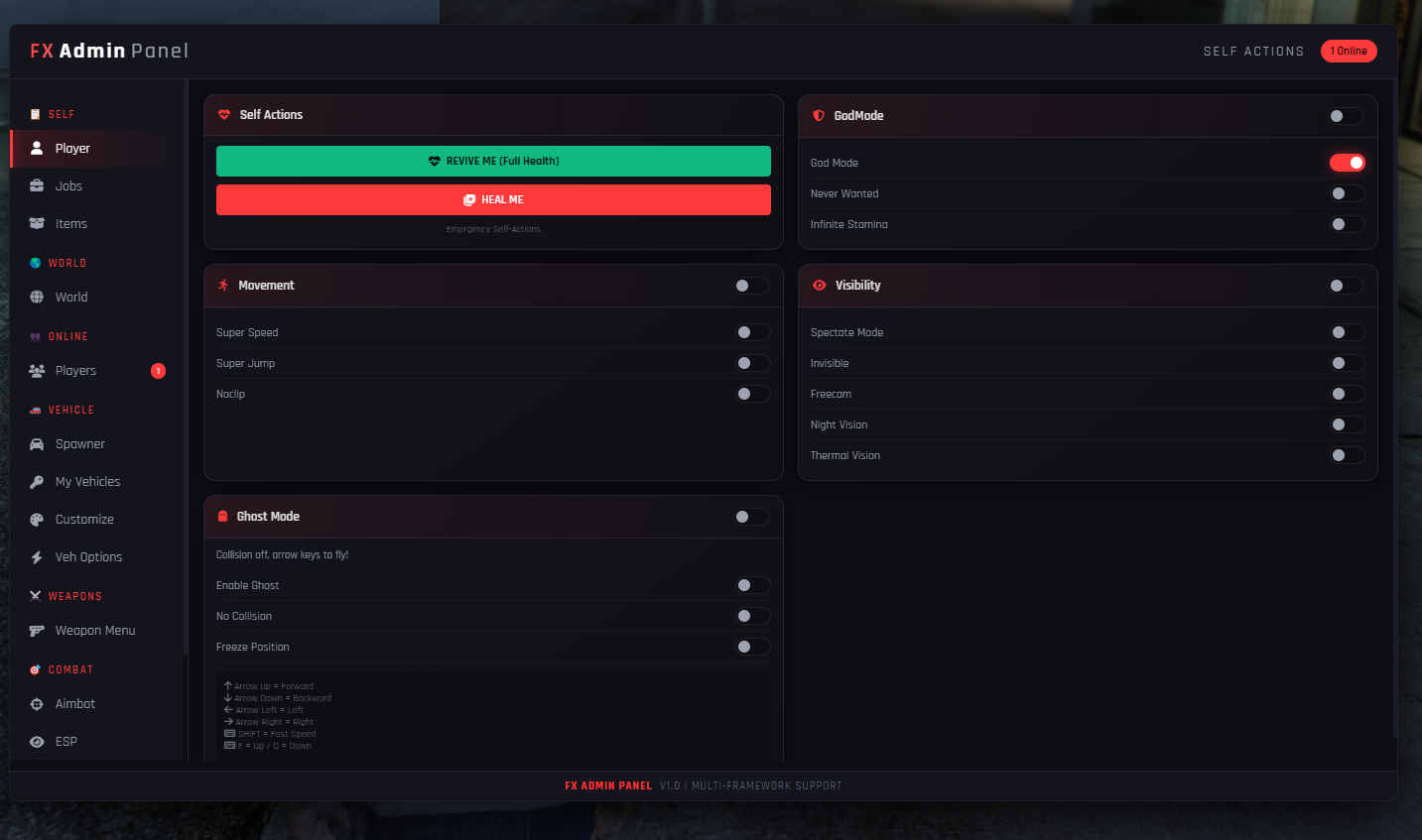 FX Admin Panel - Ultimate FiveM Admin Menu (ESX/QB/QBox)
