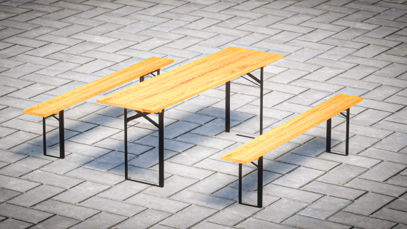 Bierzeltgarnitur - beer tent set [2x Props]
