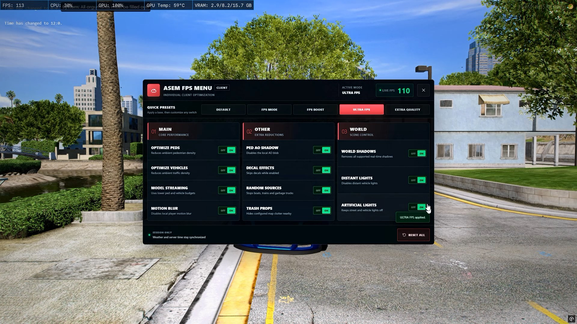 FiveM FPS BOOST Menu | Ultra Performance & Live FPS Counter