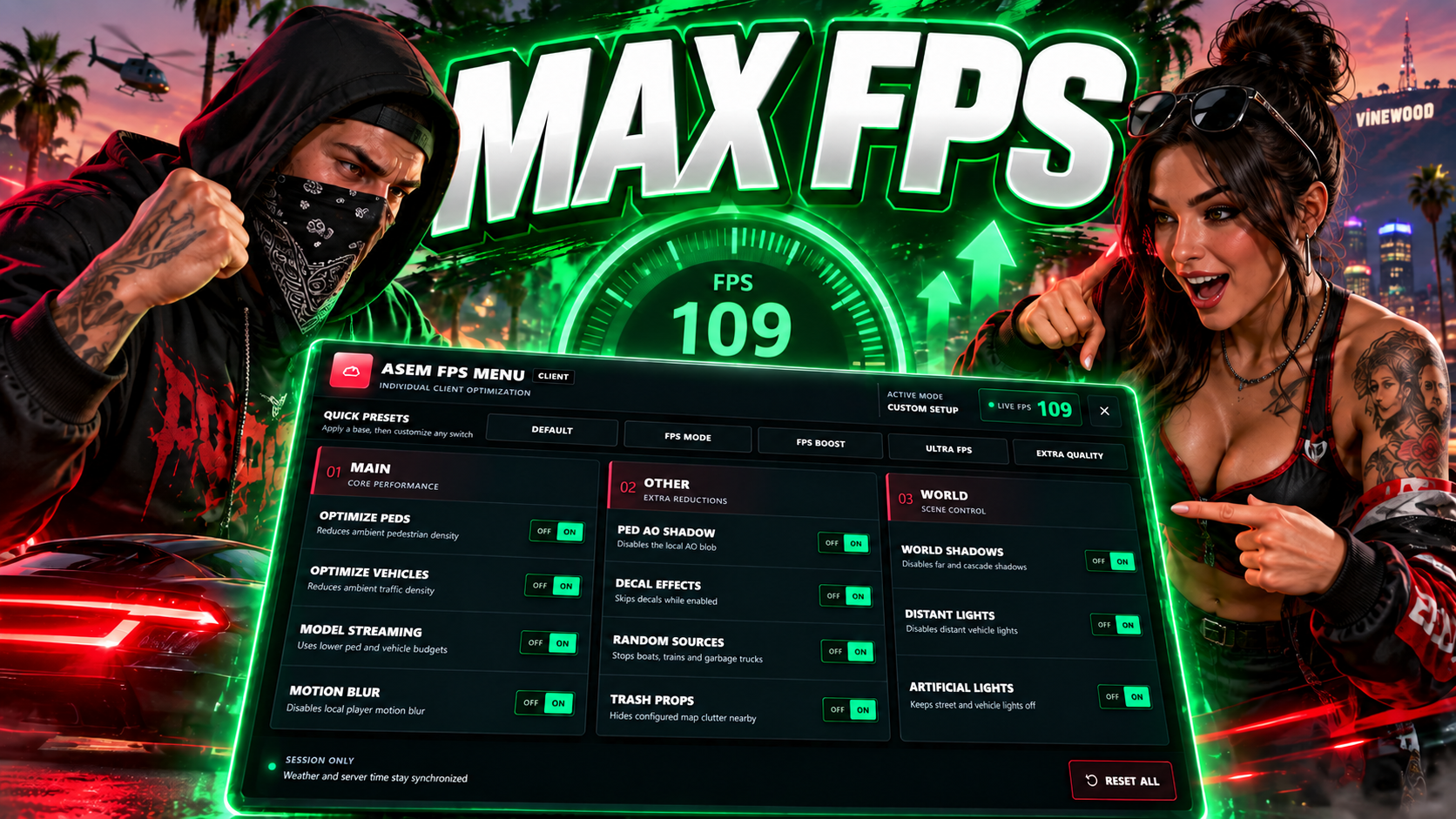 FiveM FPS BOOST Menu | Ultra Performance & Live FPS Counter