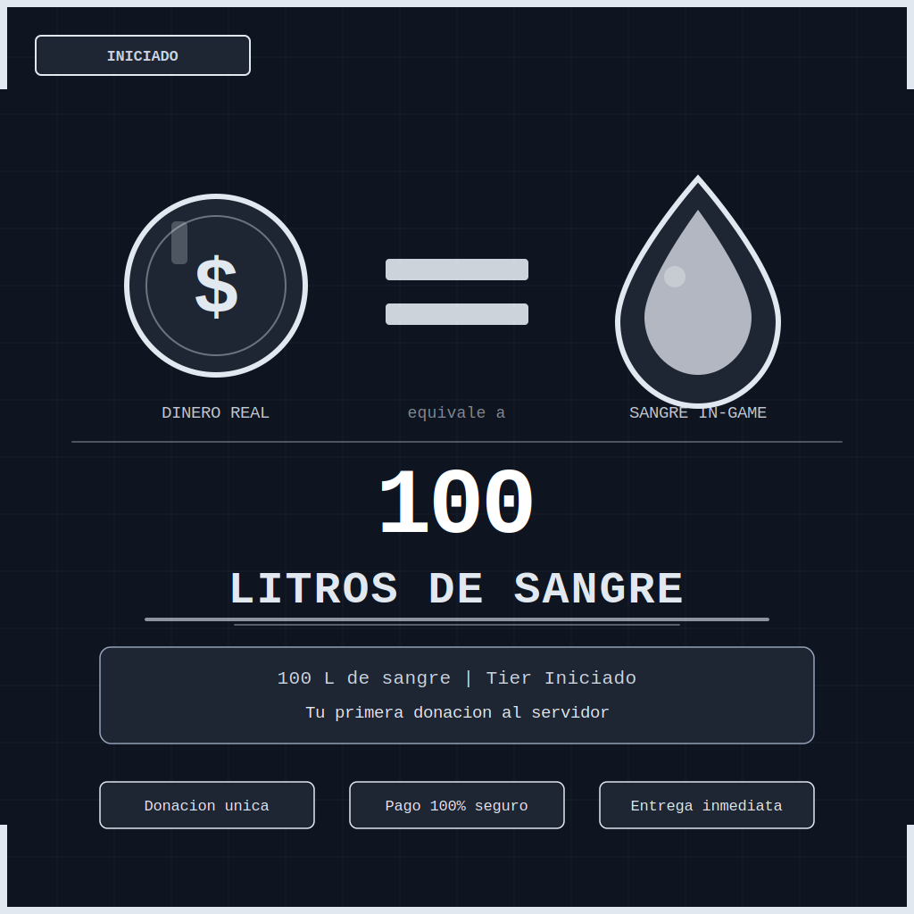 🩸 Transferencia Internacional de Sangre - 100 Litros