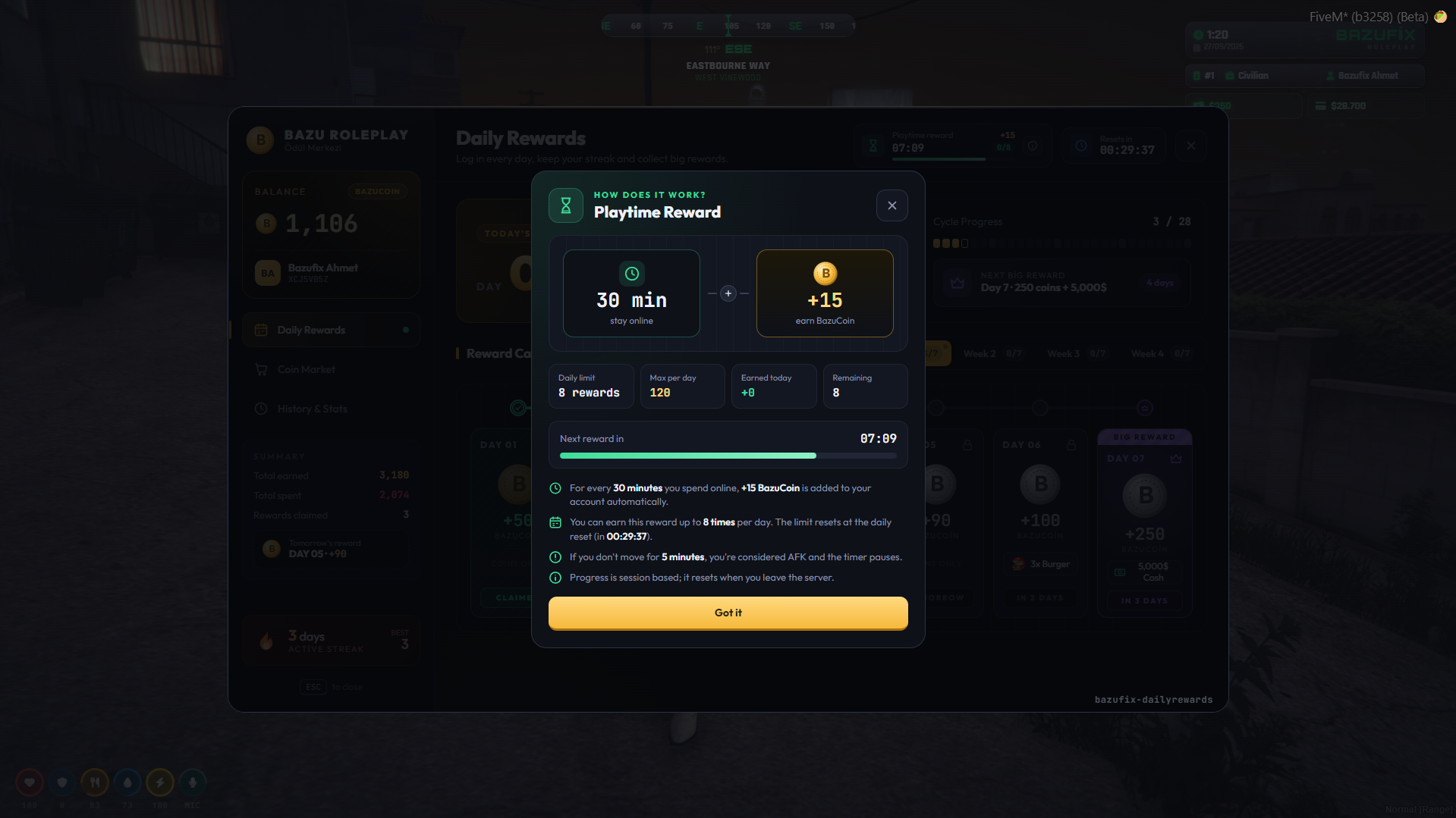 BazuFix Dailyrewards