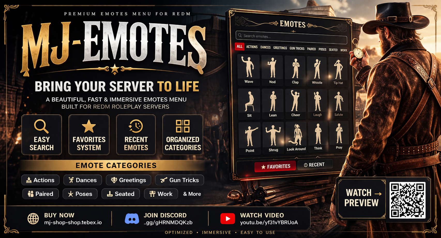 NEW RedM MJ-Emotes | Premium Emotes Menu for RedM