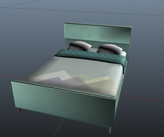 Modern Blue Bed Prop
