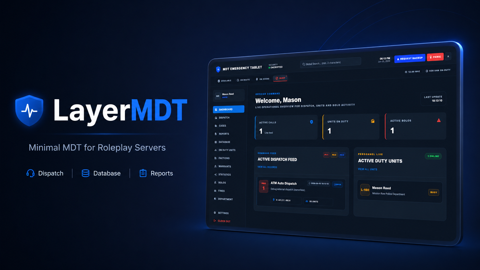 [ESX/QBCORE] LayerMDT - Advanced Police MDT System