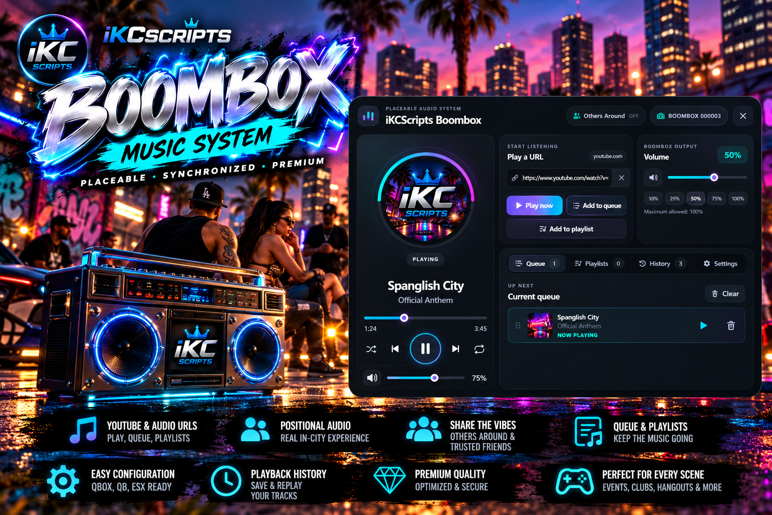 📻 iKCScripts Boombox - Music System