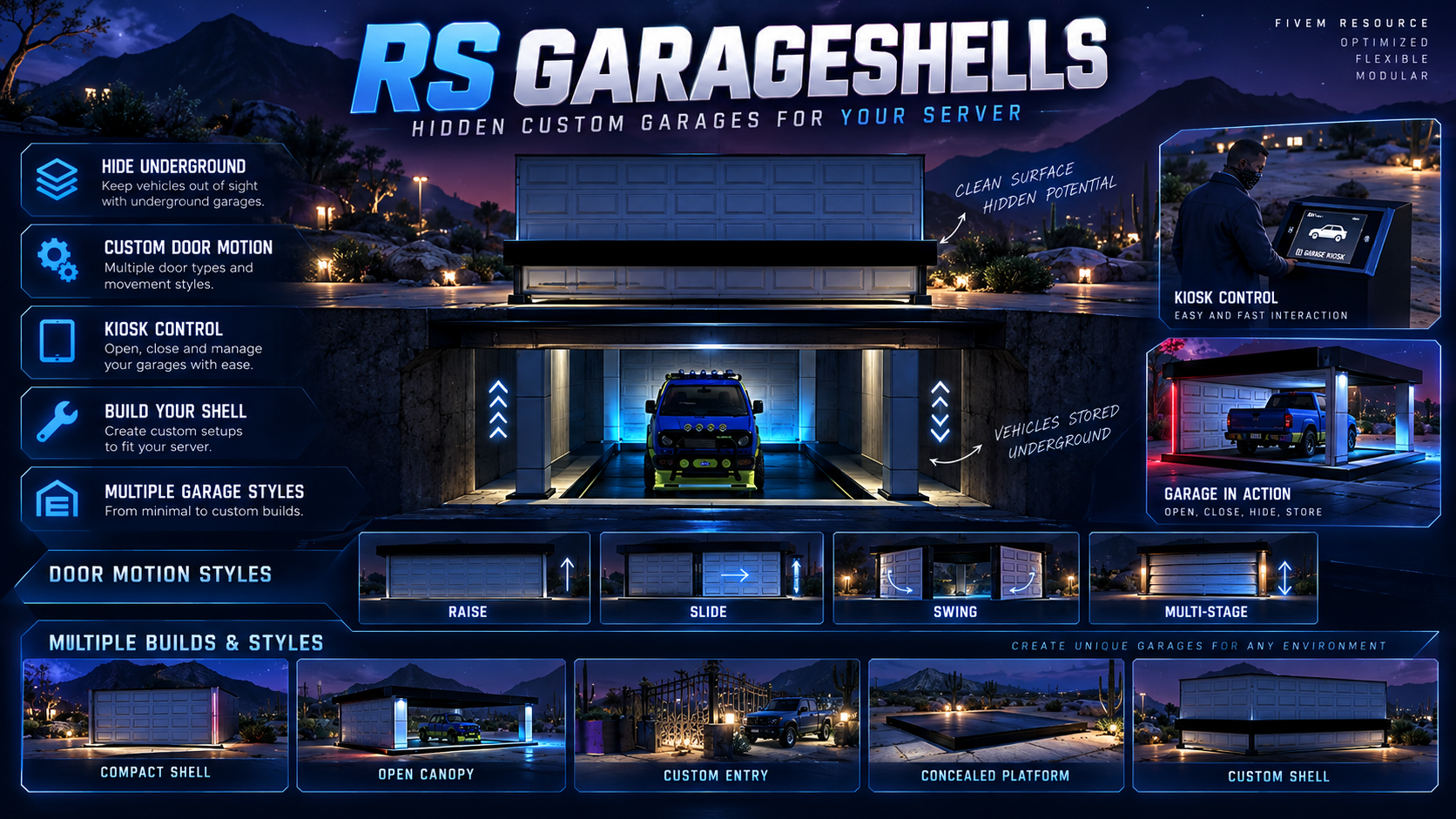 RS GarageShells | Build Hidden Underground Garages in FiveM | Custom Animated Doors