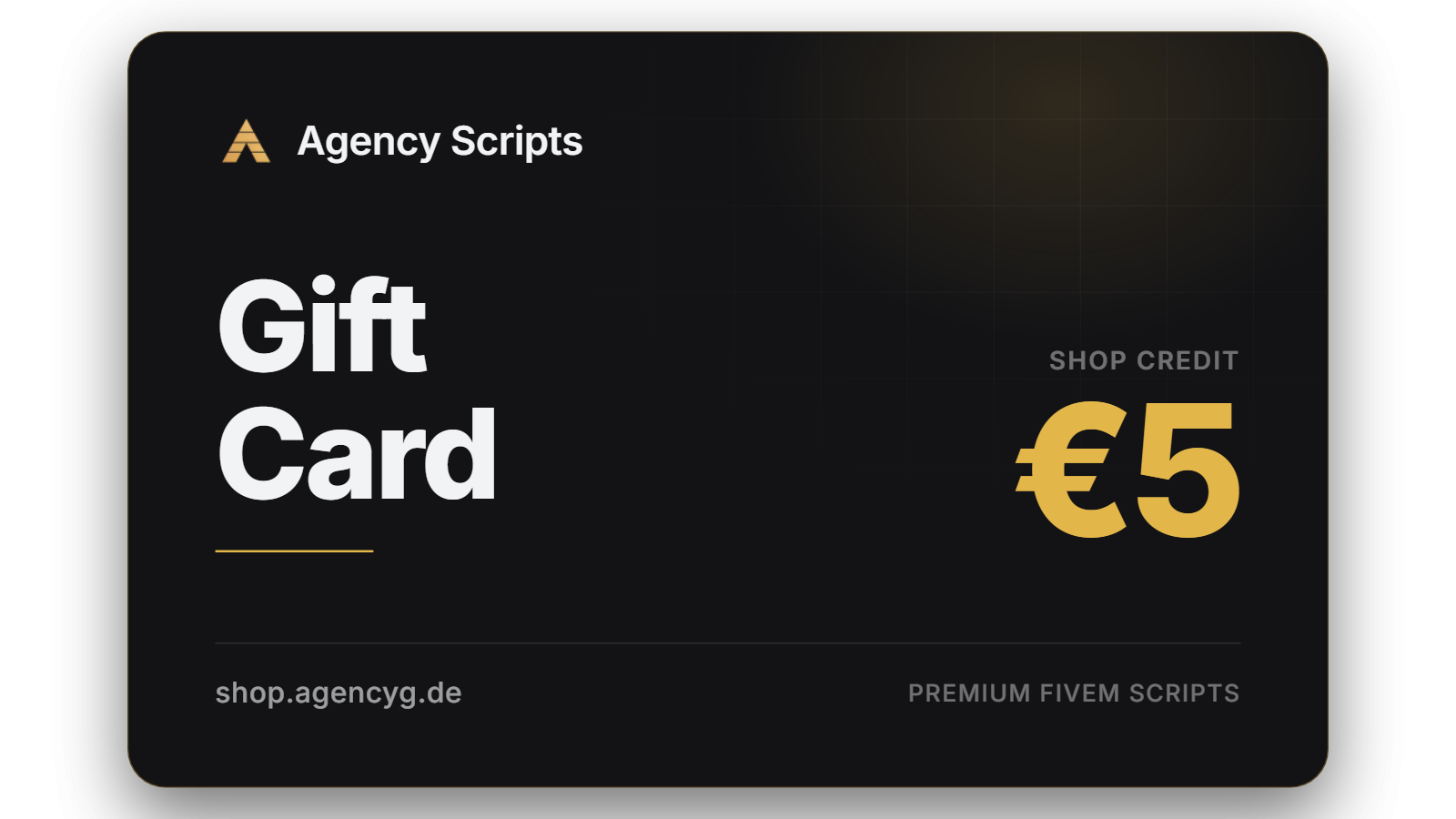 5€ - Gift Card Agency Script