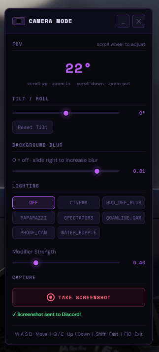 Cinematic Camera Mode - Script(OpenSource)